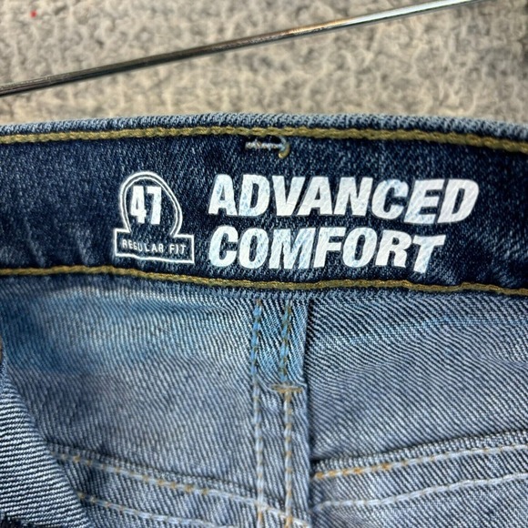 Wrangler 47 Advanced Comfort Mens 40x30 Regular Fit Western Medium Wash Jeans - Picture 10 of 13